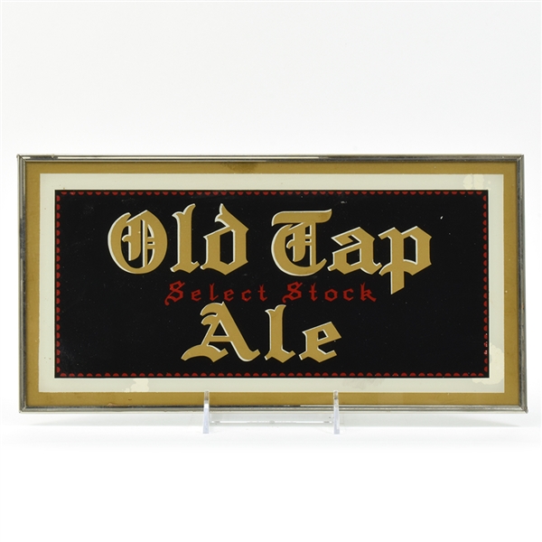 Old Tap Ale 1940s Reverse Painted Glass Sign RARE