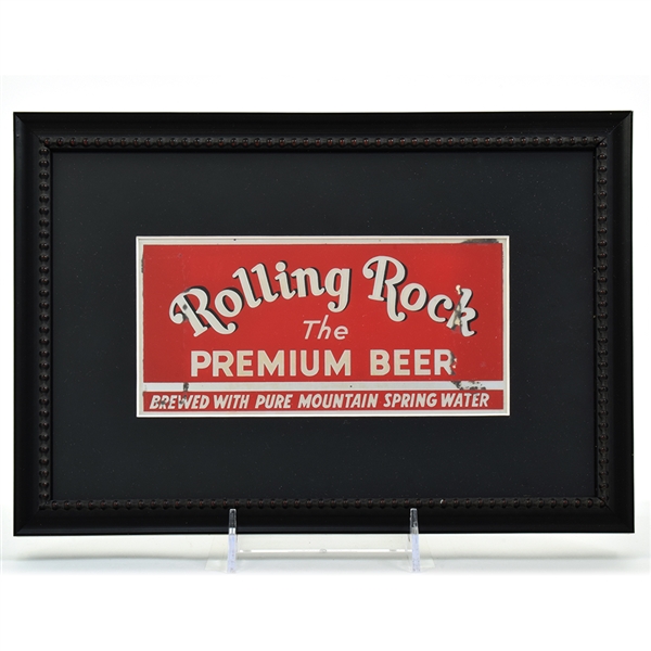 Rolling Rock Beer Reverse Painted Glass Sign