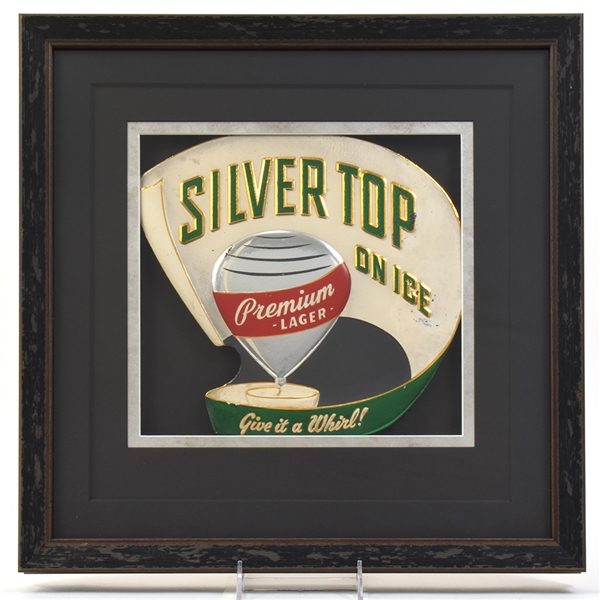 Silver Top Beer On Ice 1950s Pressed Paper or Board Sign