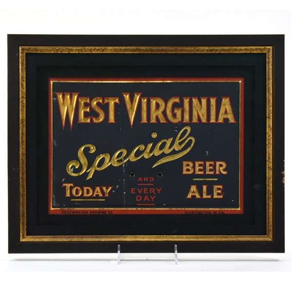 West Virginia Beer-Ale 1940s Tin-Over-Cardboard Calendar Sign