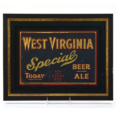 West Virginia Beer-Ale 1940s Tin-Over-Cardboard Calendar Sign