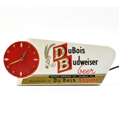 Du Bois Budweiser 1950s Illuminated Clock Sign