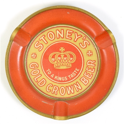 Stoneys Gold Crown Beer 1930s Glass Faced Ash Tray SCARCE