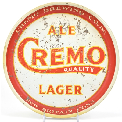 Cremo Ale-Lager 1930s Serving Tray RARE WHITE VARIANT