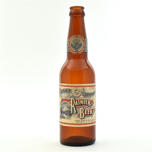 Rainier Beer Pre-Prohibition Bottle JOHN RAPP BOTTLER SHARP