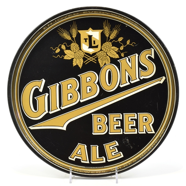 Gibbons Beer-Ale 1940s 14-inch Serving Tray LARGE TEXT