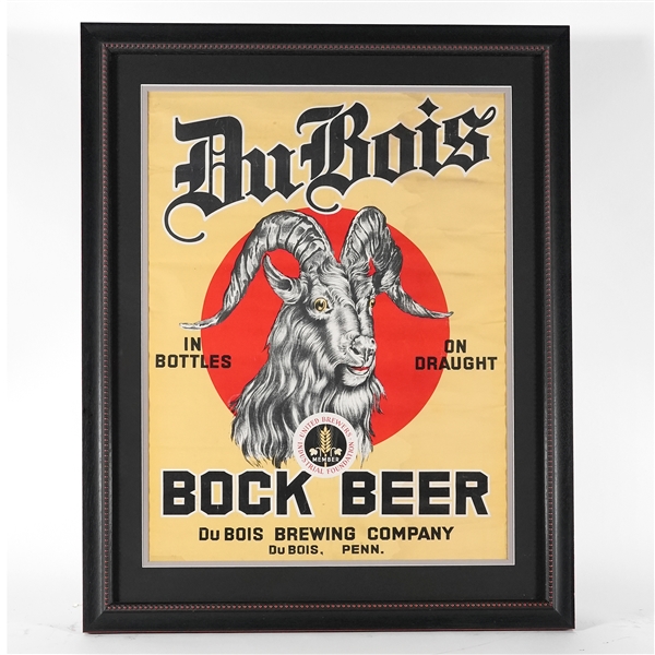 Du Bois Bock In Bottles On Draught 1930s Sign UNITED BREWERS