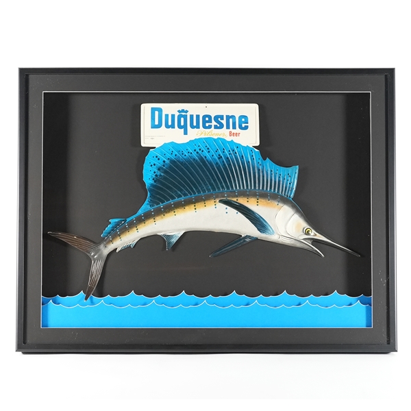 Duquesne Beer 1950s 3-D Cardboard Sign SAILFISH RARE