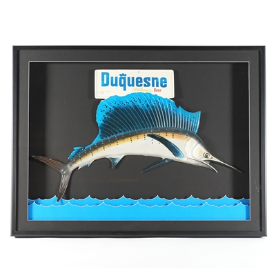 Duquesne Beer 1950s 3-D Cardboard Sign SAILFISH RARE