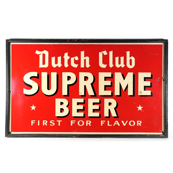 Dutch Club Supreme Beer 1930s Tin Sign RARE