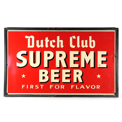 Dutch Club Supreme Beer 1930s Tin Sign RARE