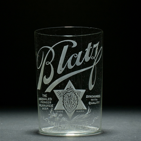 Blatz Milwaukee Pre-Prohibition Etched Glass