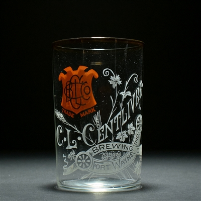 C L Centlivre Brewing 2-Color Pre-Prohibition Etched Glass HANDSOME