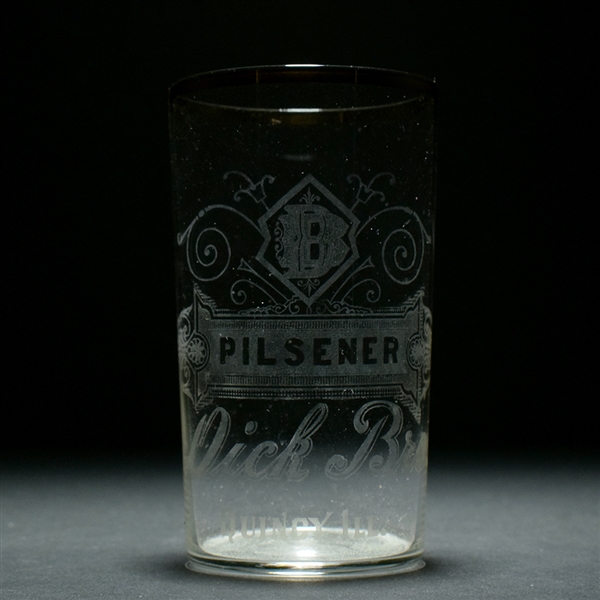 Dick Bros Pilsener Beer Pre-Prohibition Etched Glass