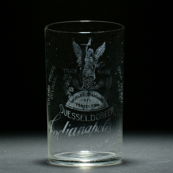 Duesseldorfer Beer Pre-Prohibition Etched Glass INDIANAPOLIS