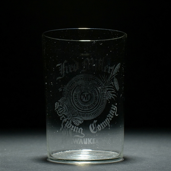 Fred Miller Brewing Pre-Prohibition Etched Glass SCRIPT