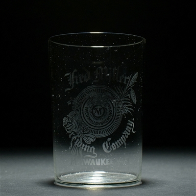 Fred Miller Brewing Pre-Prohibition Etched Glass SCRIPT