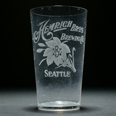 Hemrich Bros Brewing Pre-Prohibition Etched Glass SEATTLE