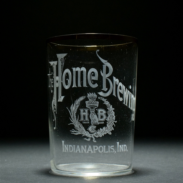 Home Brewing Co Pre-Prohibition Etched Glass GOLD RIM