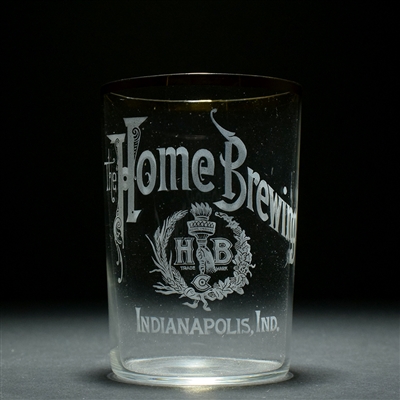 Home Brewing Co Pre-Prohibition Etched Glass GOLD RIM