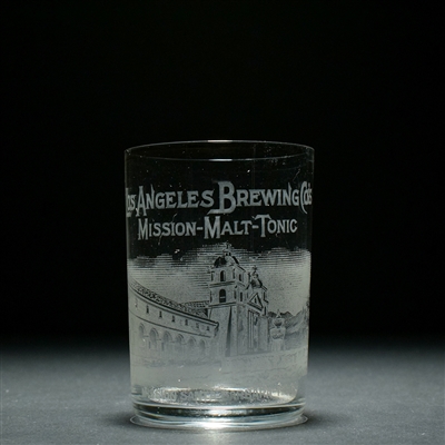 Los Angeles Brewing Pre-Prohibition Mission Malt Tonic Etched Glass