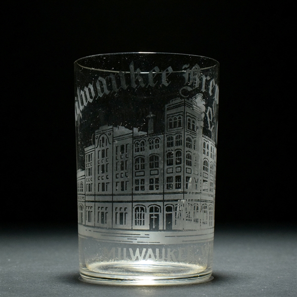 Milwaukee Brewing Co Pre-Pro Factory Scene Etched Glass