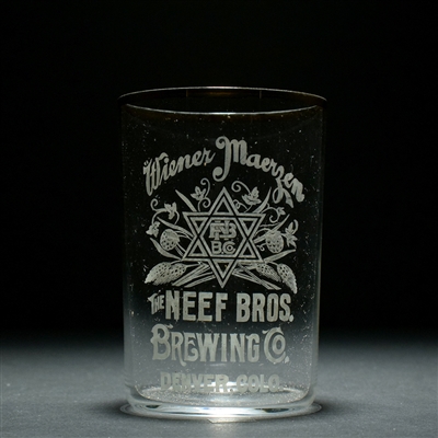 Neef Bros Wiener Maerzen Pre-Prohibition Etched Glass