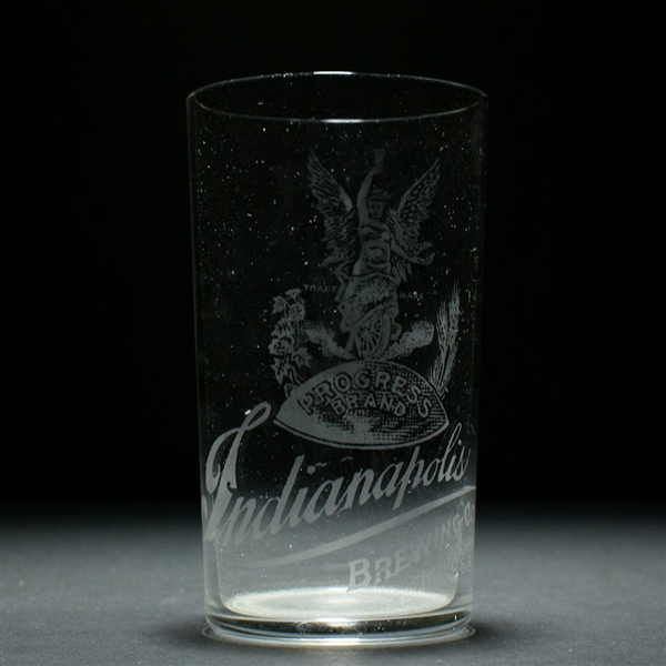 Progress Brand Beer Pre-prohibition Etched Glass INDIANAPOLIS