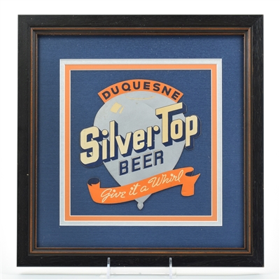 Duquesne Silver Top Beer 1930s Cardboard Die Cut Sign