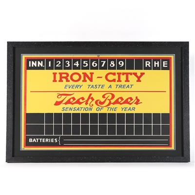 Iron City - Tech Beer 1930s Tin Baseball Scoreboard MINTY