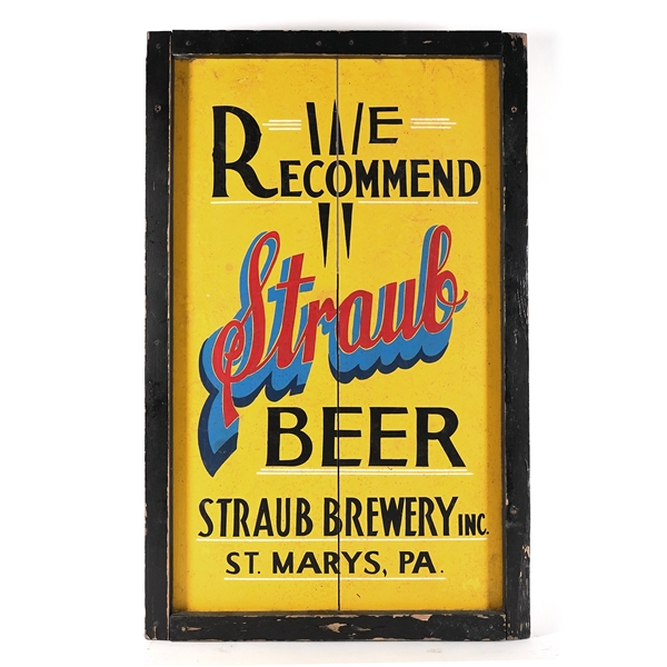 Straub Beer Hand Lettered Wood Sign