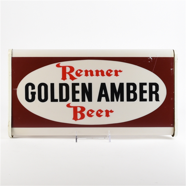 Renner Golden Amber 1950s Plastic Illuminated Sign EXCELLENT