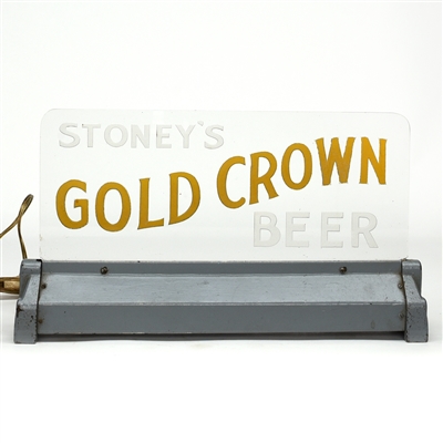 Stoneys Gold Crown Beer 1930s ROG Illuminated Sign RARE