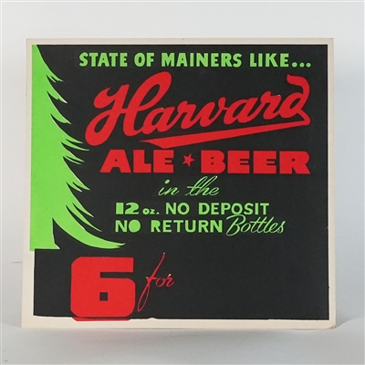 Harvard State of Mainers Pine Tree Cardboard Sign