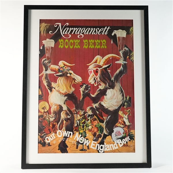 Narragansett Bock Beer Dancing Goats Sign