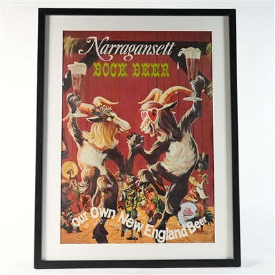 Narragansett Bock Beer Dancing Goats Sign