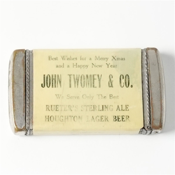 John Twomey Christmas Rueter Sterling Houghton Lager Match Safe Rare