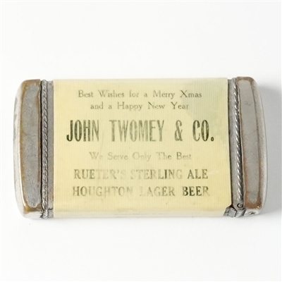 John Twomey Christmas Rueter Sterling Houghton Lager Match Safe Rare