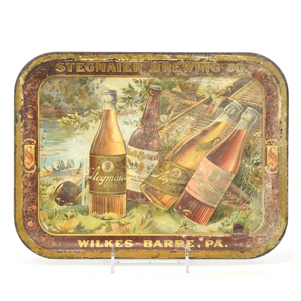 Stegmaier Brewing Pre-Prohibition Serving Tray FISHING SCENE