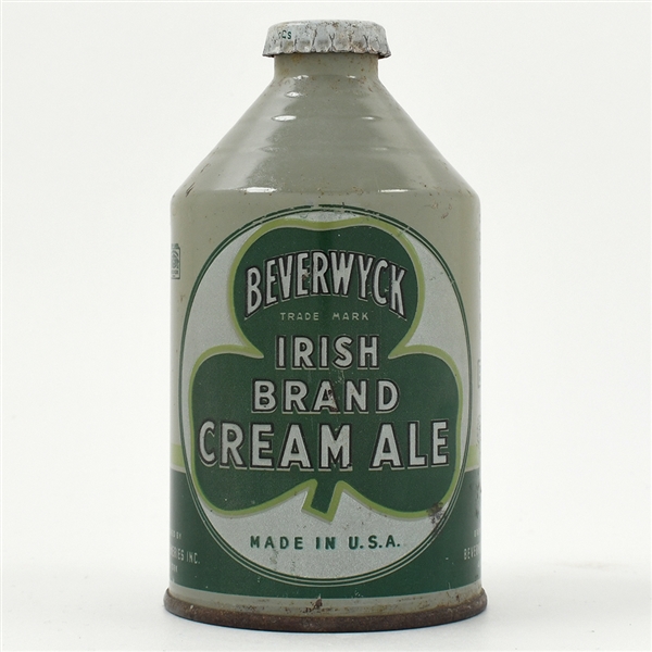 Beverwyck Irish Brand Cream Ale Crowntainer GRAY 192-7 RARE SHARP