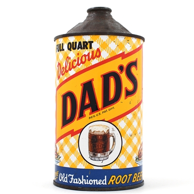 Dads Root Beer Soda Quart Cone Top