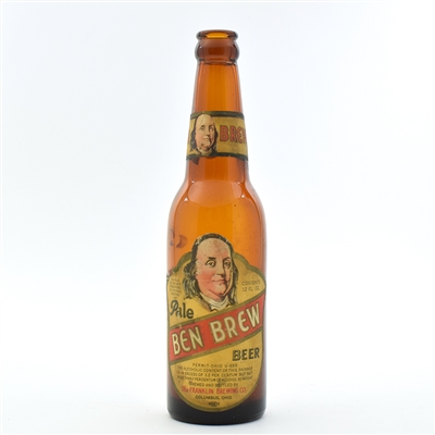 Ben Brew Beer 1930s Bottle BEN FRANKLIN