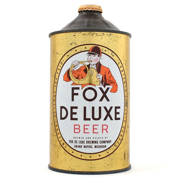 Fox De Luxe Beer Quart Cone Top GRAND RAPIDS 209-16