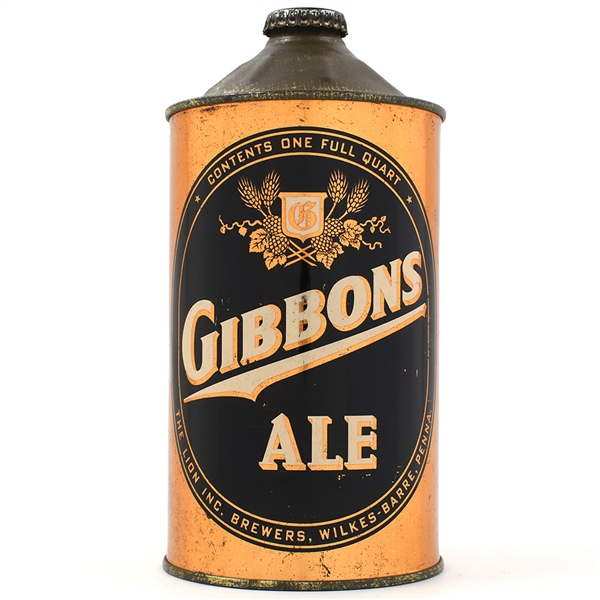 Gibbons Ale Quart Cone Top 210-2 EXCELLENT