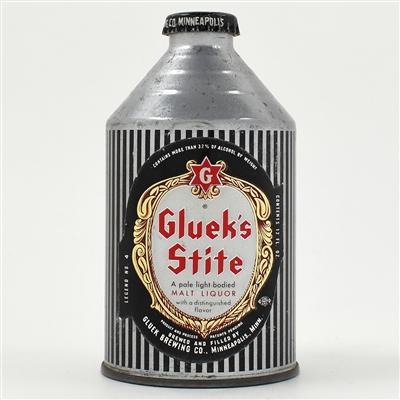 Glueks Stite Malt Liquor Paper Label Crowntainer 194-29 OUTSTANDING