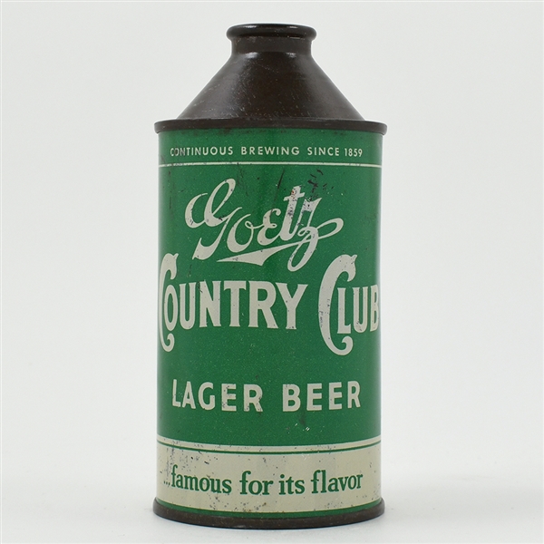 Goetz Country Club Beer Cone Top DNCMT 4 PERCENT 165-18