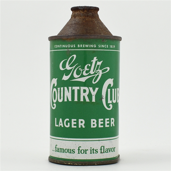 Goetz Country Club Beer Cone Top DNCMT 5 PERCENT UNLISTED