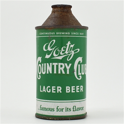 Goetz Country Club Beer Cone Top DNCMT 5 PERCENT UNLISTED