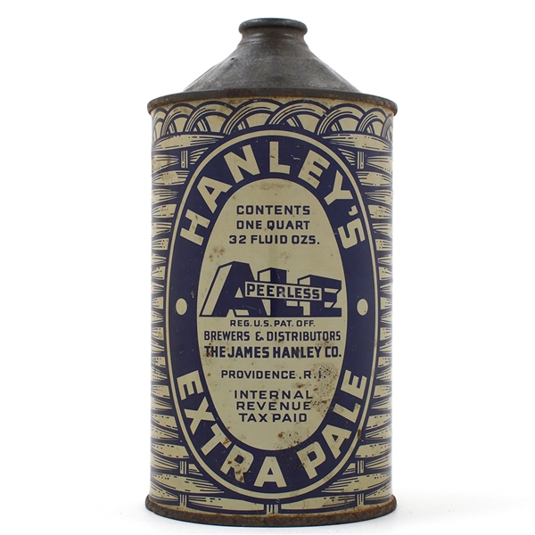 Hanleys Ale Quart Cone Top GRAY ENAMEL 211-15