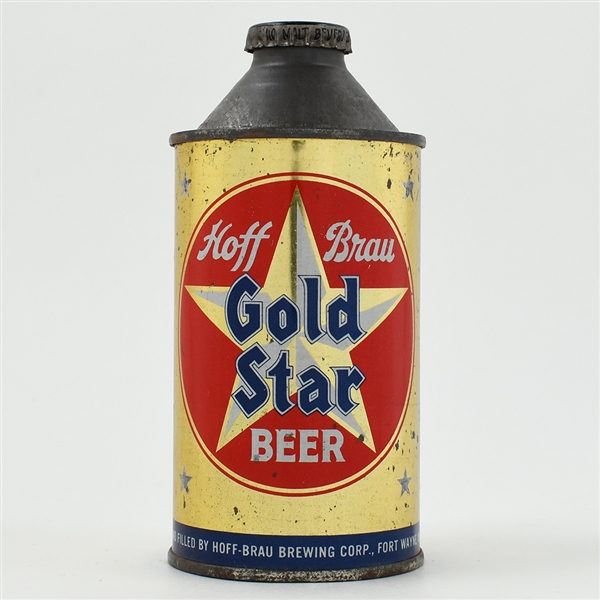 Hoff Brau Gold Star Beer Cone Top 168-31 SCARCE THIS CLEAN